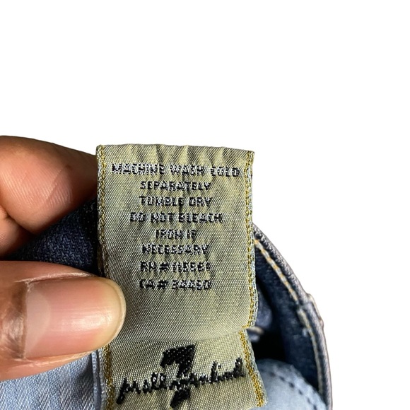 7 For All Mankind Women's Mini Raw Hem Denim Skirt - Picture 6 of 8